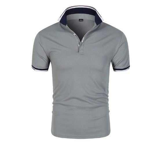 Men's short sleeved T-shirt, fashionable lapel polo shirt, printed men's polo shirt