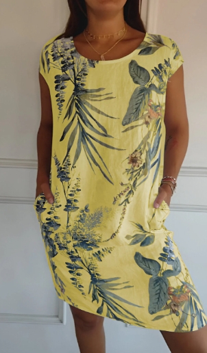 Printed short sleeved dress