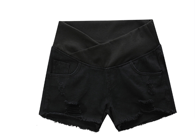 Low waisted denim shorts for pregnant women's summer wear, new spring loose maternity pants