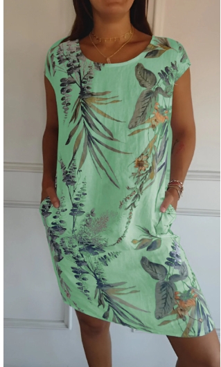 Printed short sleeved dress