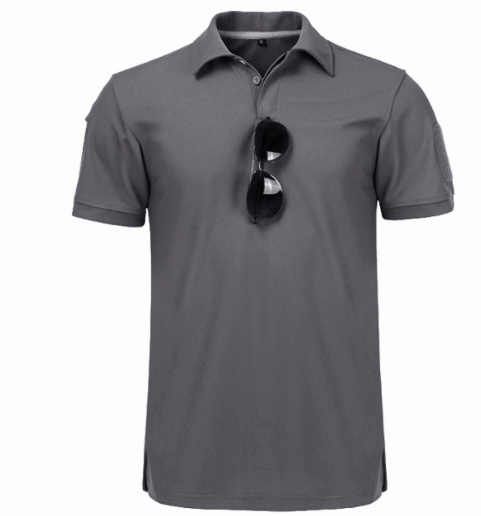 Summer outdoor quick drying short sleeved men's lapel T-shirt quick drying T-shirt