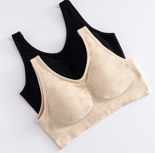 Large size shiny silk vest, body shaping without steel ring bra, women's large chest without marks