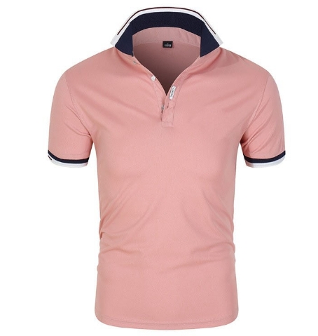 Men's short sleeved T-shirt, fashionable lapel polo shirt, printed men's polo shirt