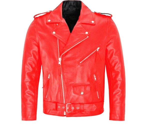 Men's leather jacket, trendy men's motorcycle leather jacket