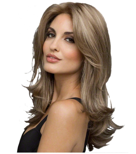 European and American big waves, long bangs, long curly hair, gradient women's synthetic wig