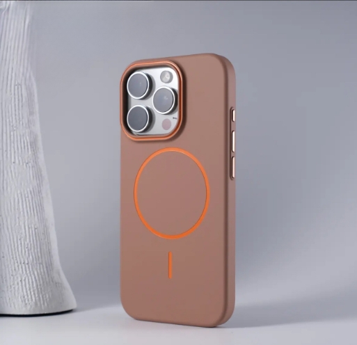 Suitable for iPhone 16 color blocking frame magnetic phone case