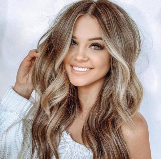 European and American big waves, long bangs, long curly hair, gradient women's synthetic wig