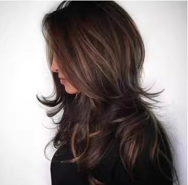European and American big waves, long bangs, long curly hair, gradient women's synthetic wig