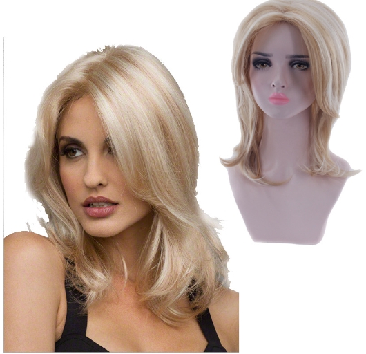 European and American big waves, long bangs, long curly hair, gradient women's synthetic wig