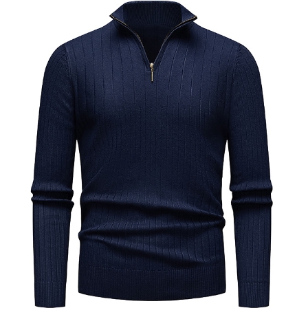 Vertical striped men's sweater