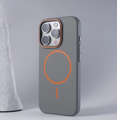 Suitable for iPhone 16 color blocking frame magnetic phone case