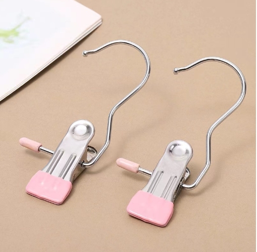 Hook clip, traceless windproof hook, stainless steel rotatable clothesline
