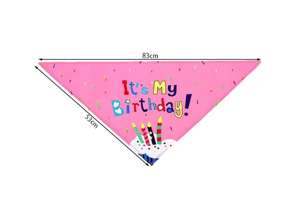 Dog birthday triangle towel, pet drool towel