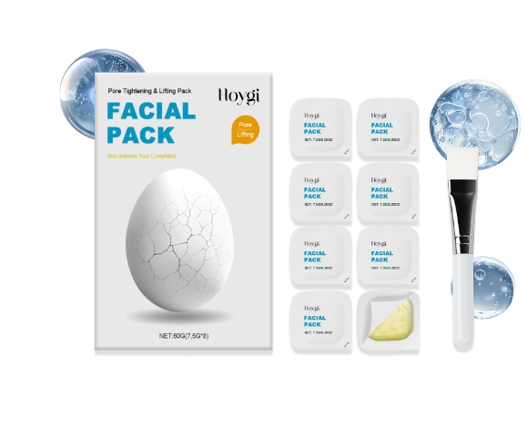 Facial skin is soft, moisturizing, mild, clean, skin care, and applied with facial mask