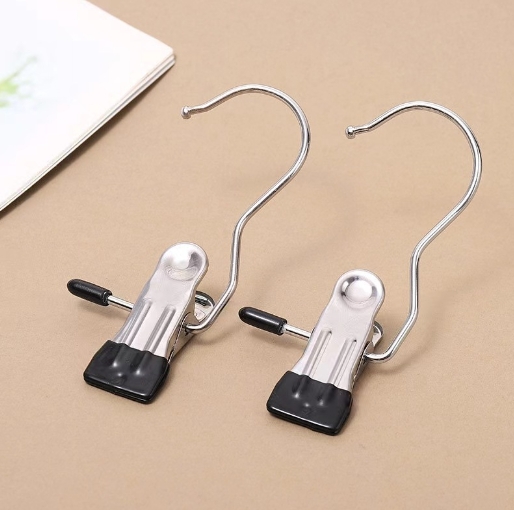 Hook clip, traceless windproof hook, stainless steel rotatable clothesline