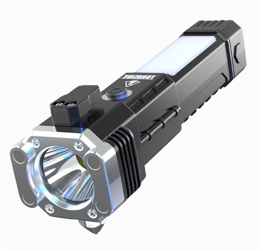 Emergency fire self rescue, broken window, outdoor self-defense flashlight