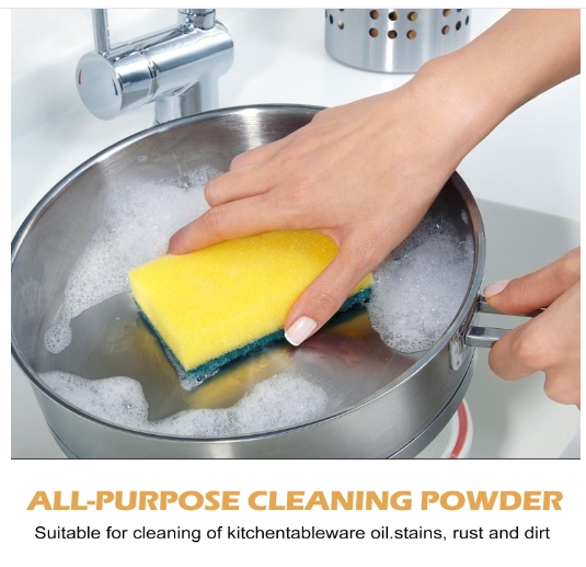 Household kitchen cleaning, stain and scale removal, gentle and clean cleaning powder