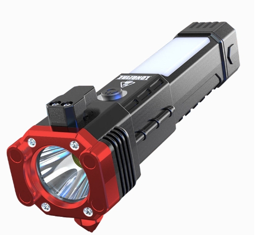 Emergency fire self rescue, broken window, outdoor self-defense flashlight