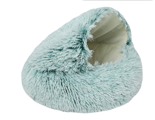 Pet Long Velvet Shell Nest Semi Enclosed Cat Nest Dog Nest Winter Warm Pet Bed