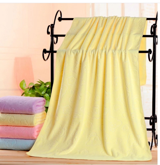Ultra fine fiber bath towel embossed with strong water absorption, soft and thick beach towel