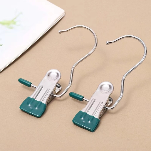 Hook clip, traceless windproof hook, stainless steel rotatable clothesline