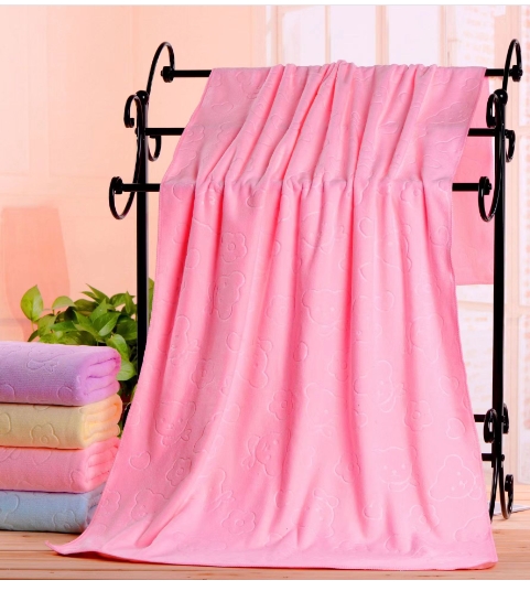 Ultra fine fiber bath towel embossed with strong water absorption, soft and thick beach towel