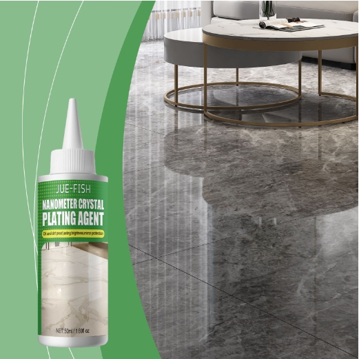 Polishing marble with nano crystalline solution to enhance brightness and restore scratch care of ceramic tiles