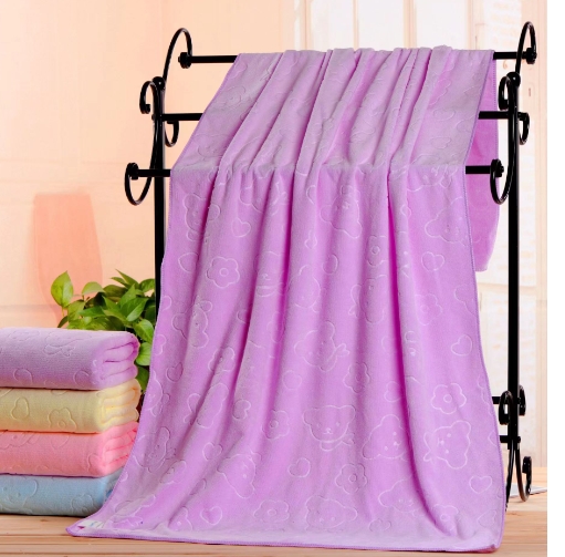 Ultra fine fiber bath towel embossed with strong water absorption, soft and thick beach towel