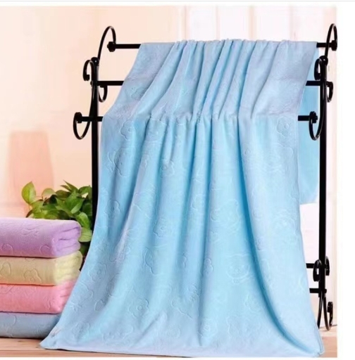 Ultra fine fiber bath towel embossed with strong water absorption, soft and thick beach towel