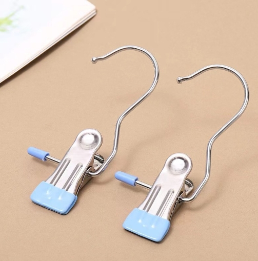 Hook clip, traceless windproof hook, stainless steel rotatable clothesline