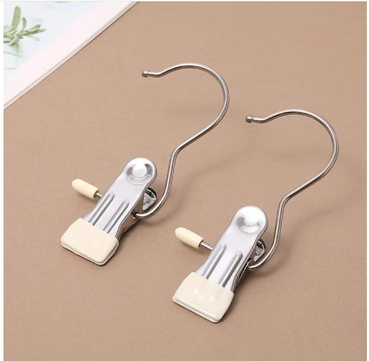Hook clip, traceless windproof hook, stainless steel rotatable clothesline