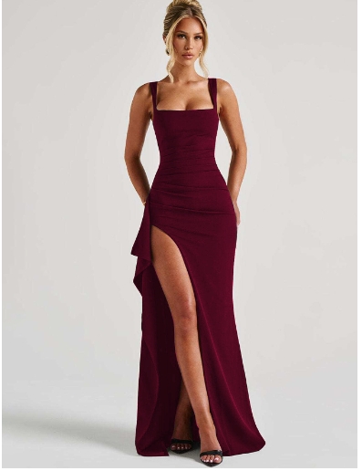 European and American INS style women's evening dress long skirt