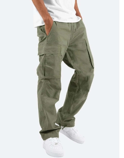 New work pants with loose drawstring and multiple pockets