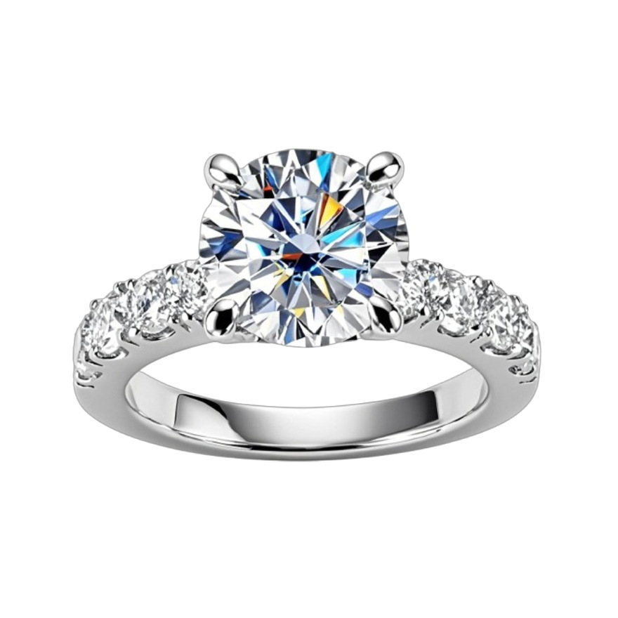 Light Luxury New Moissanite Ring 3.5 Carat Wedding Ring 18K White Gold Women's Ring Factory Direct Sale