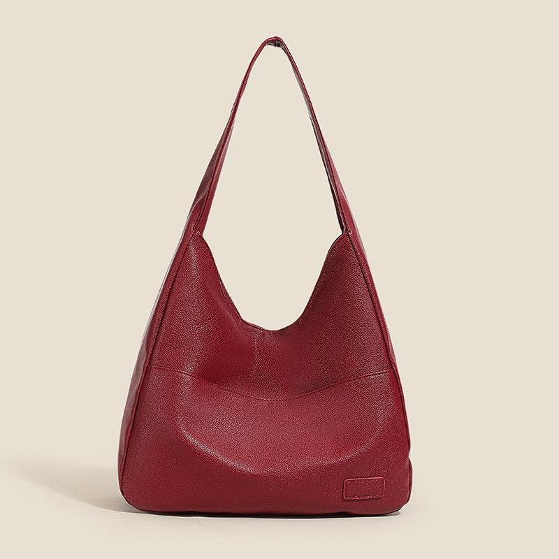 Texture tote bag, college student class shoulder bag, simple casual bag