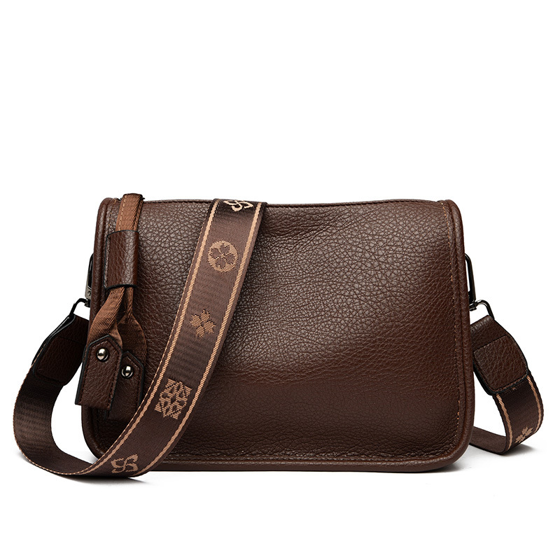 Versatile handbag exquisite retro soft leather shoulder crossbody bag