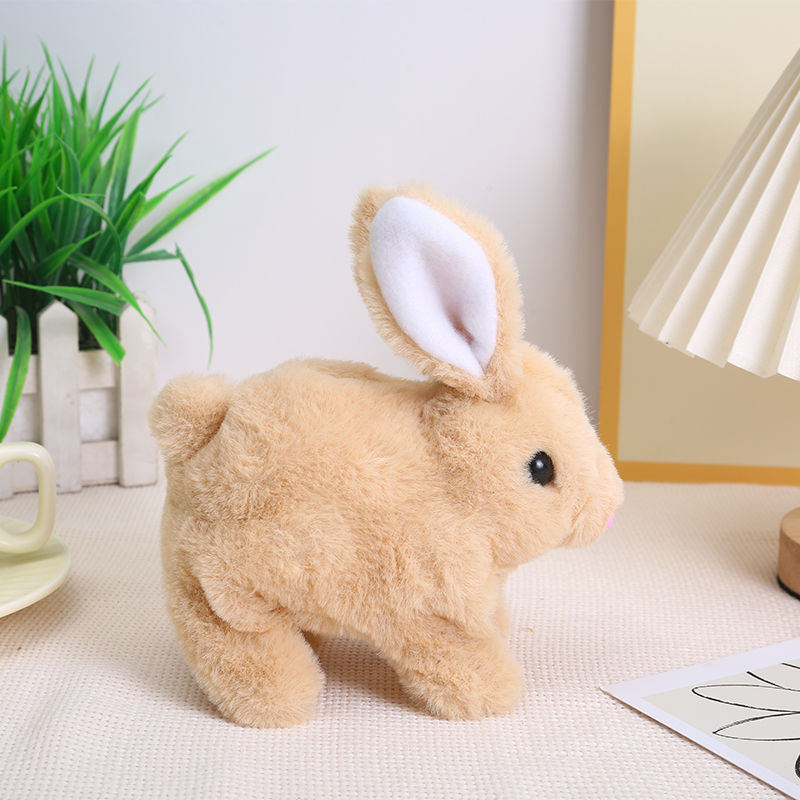 Electric plush toy little white rabbit simulation pet ears bunny baby toy