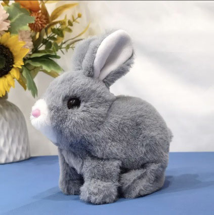 Electric plush toy little white rabbit simulation pet ears bunny baby toy