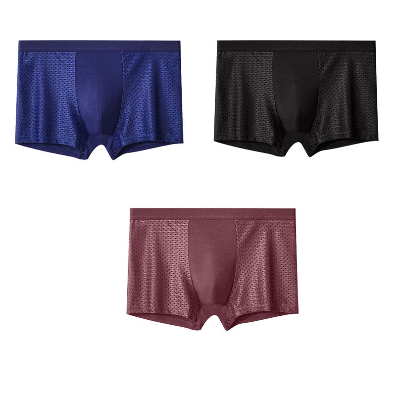 Men's ice sensitive ice silk underwear, men's seamless mesh square corner pants