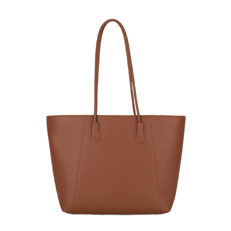 Soft retro bucket bag, solid color, fashionable, casual, commuting, simple, single shoulder tote bag