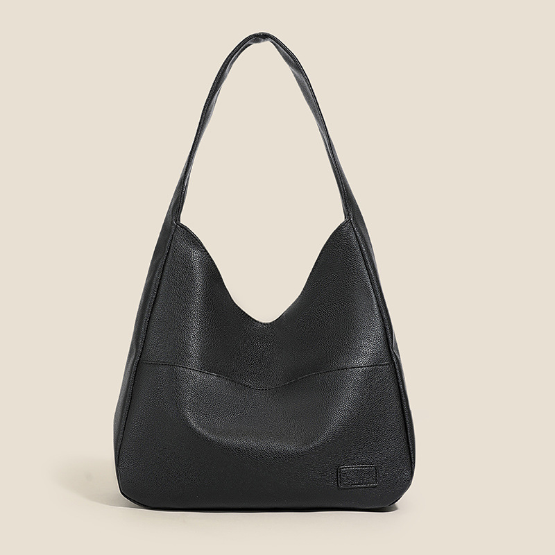 Texture tote bag, college student class shoulder bag, simple casual bag