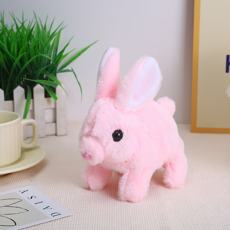 Electric plush toy little white rabbit simulation pet ears bunny baby toy