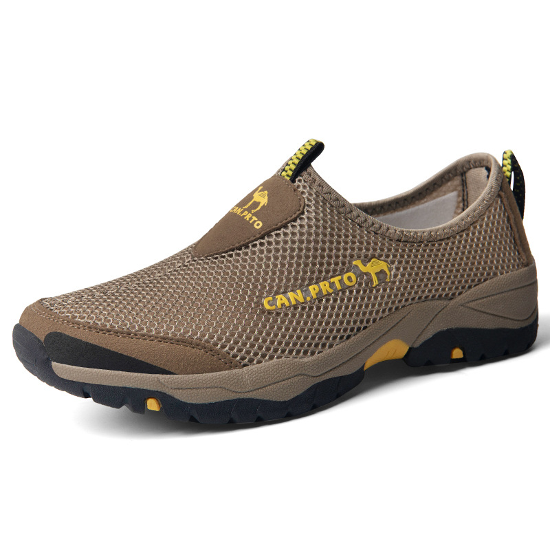 Breathable walking shoes for outdoor hiking, men's mesh shoes for the elderly, and healthy walking shoes