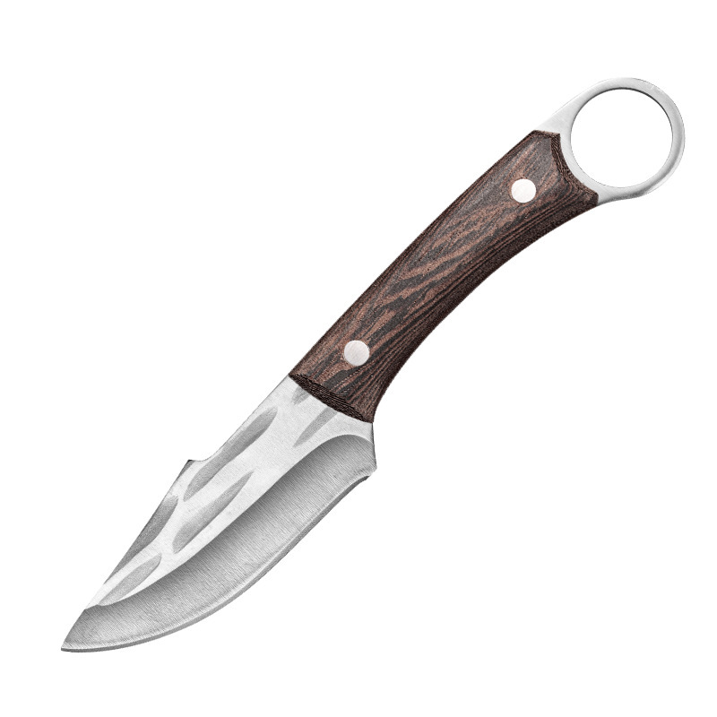 Mongolian hand-held meat knife often uses a small knife to join hands with a meat and bone cutting knife
