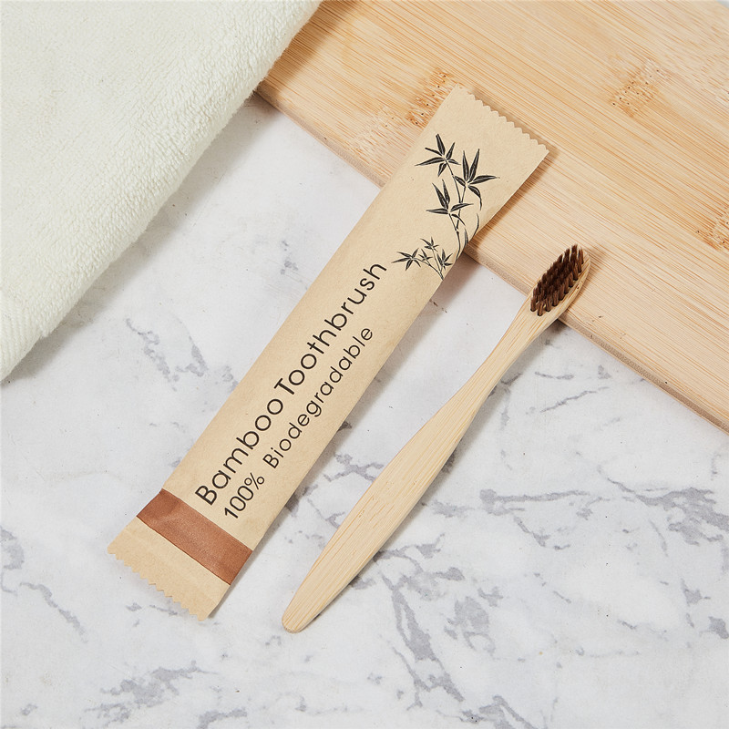 Bamboo toothbrush with bamboo handle and bamboo charcoal bristles