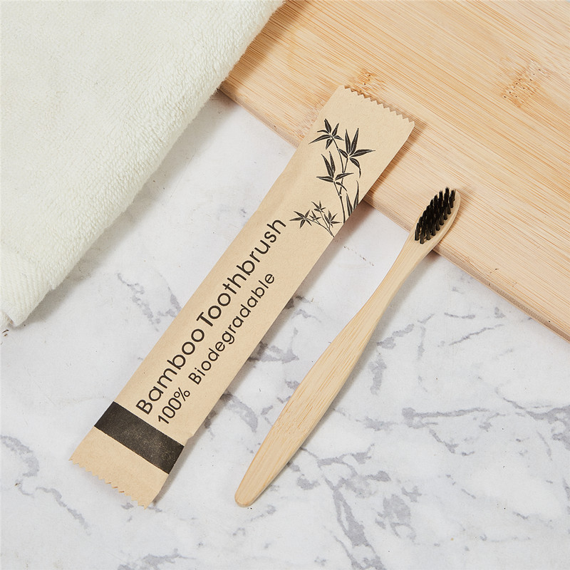 Bamboo toothbrush with bamboo handle and bamboo charcoal bristles