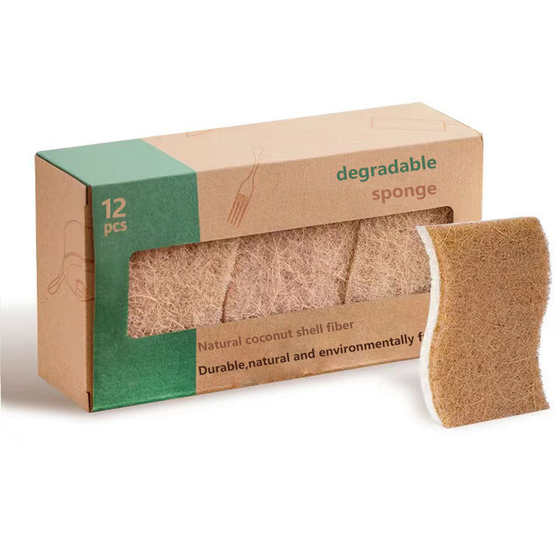 Natural wood pulp cotton kitchen dishwashing brush pot special thickened sponge