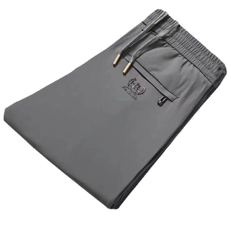 Loose oversized straight leg mature ice silk elastic quick drying long pants