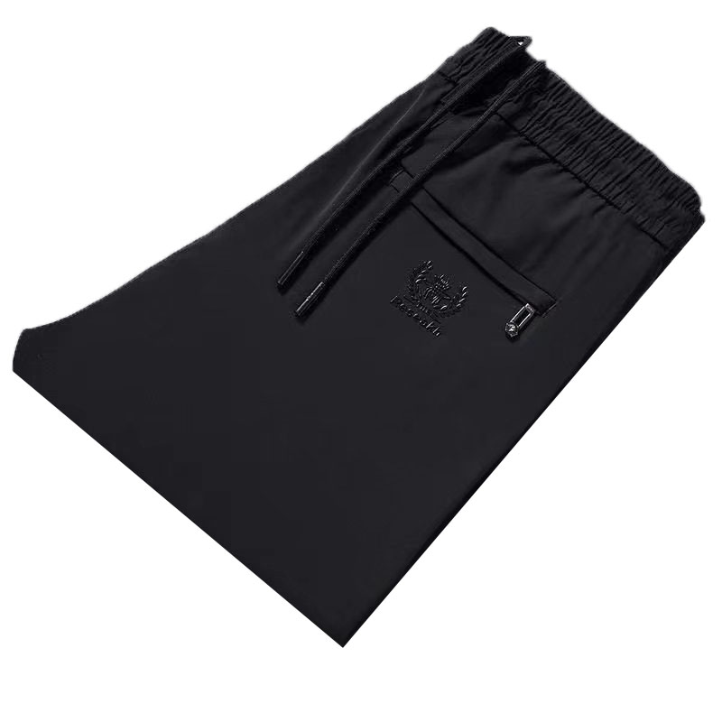 Loose oversized straight leg mature ice silk elastic quick drying long pants