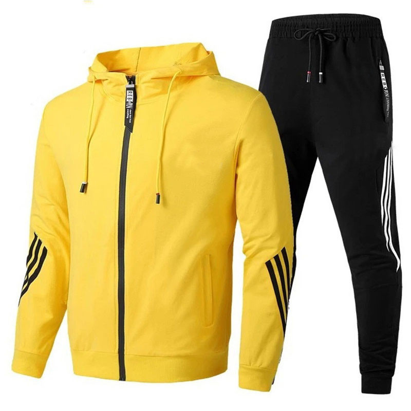 Men's casual sports suit with fashionable zipper jacket